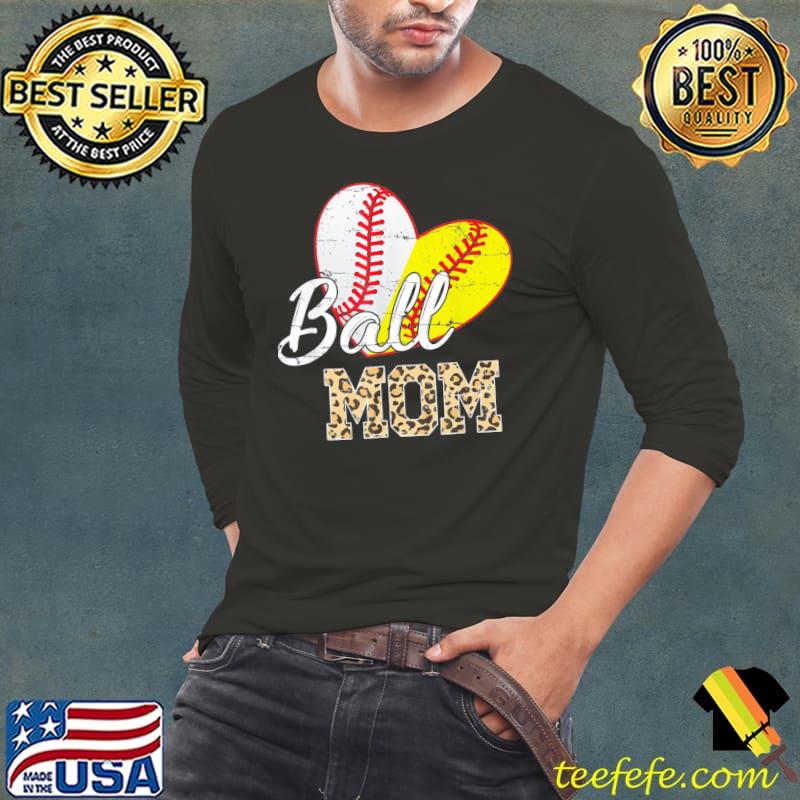 Ball mom baseball softball mama team sports leopard shirt