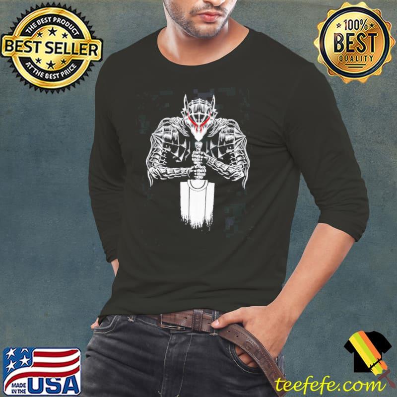 Berserk black swordsman retro manga Long Sleeve Tee Berserk black swordsman retro manga Long Sleeve Tee