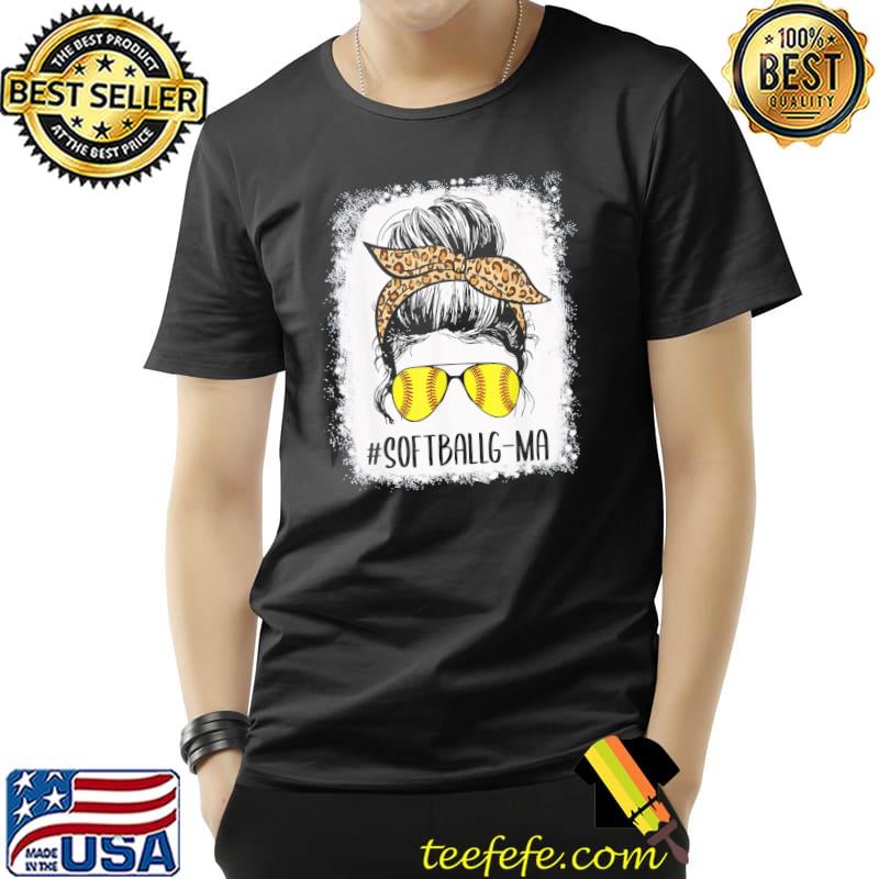 Bleached Softball G-ma Life Leopard Messy Bun Mother’s Day T-Shirt Unisex Bleached Softball G-ma Life Leopard Messy Bun Mother’s Day T-Shirt Unisex