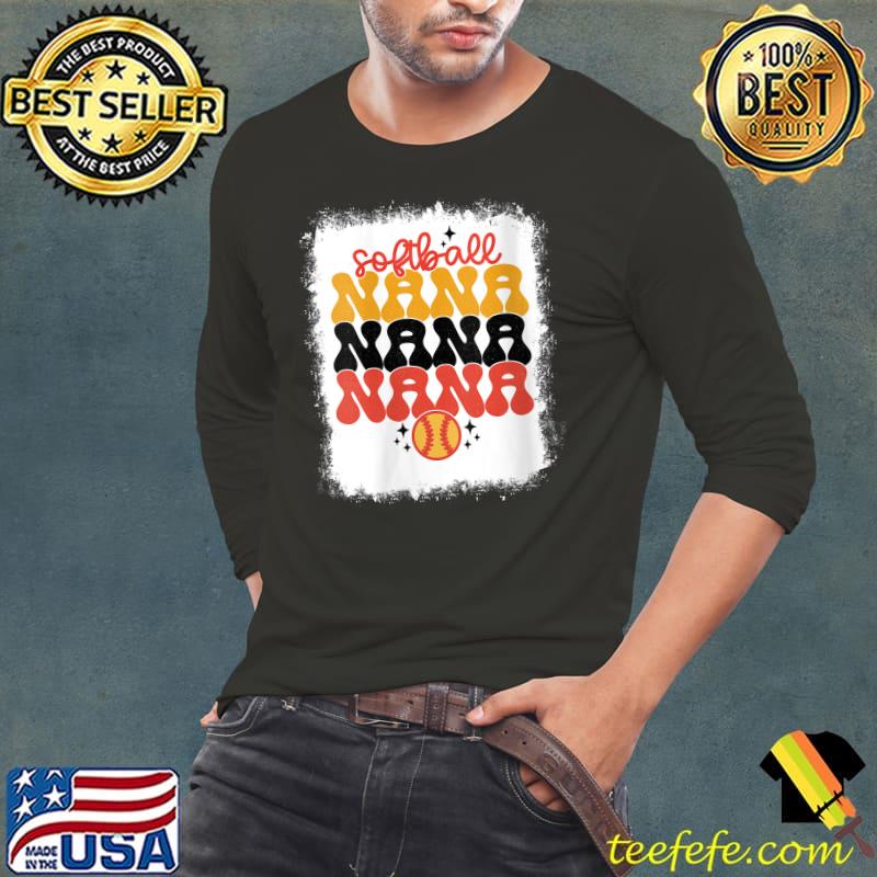 Bleached Softball Nana Retro Softball Mom Funny Mothers Day T-Shirt Long Sleeve Tee Bleached Softball Nana Retro Softball Mom Funny Mothers Day T-Shirt Long Sleeve Tee