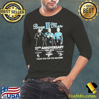 boyz Ii Men 37th Anniversary 1985-2022 Michael Mccary Wanya Morris Shawn Stockman Signatures Thank Shirt