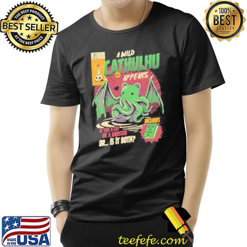 Cathulhu ghostbusters encountered retro comic shirt