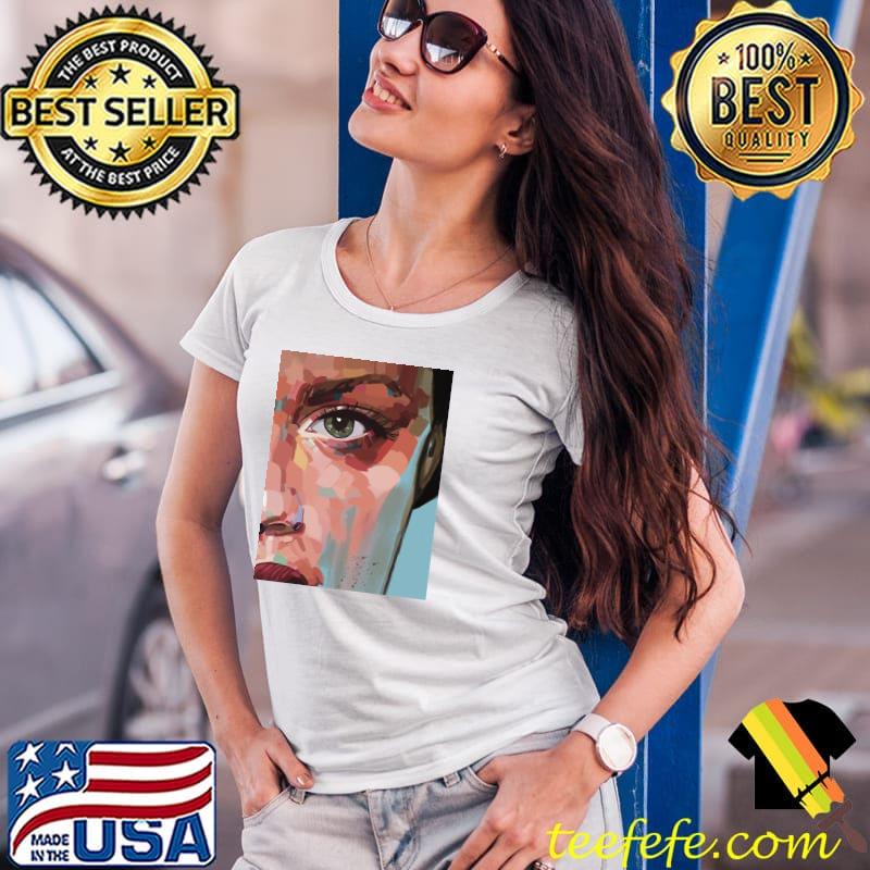 Colourful close up face portrait artwork Ladies Tee Colourful close up face portrait artwork Ladies Tee
