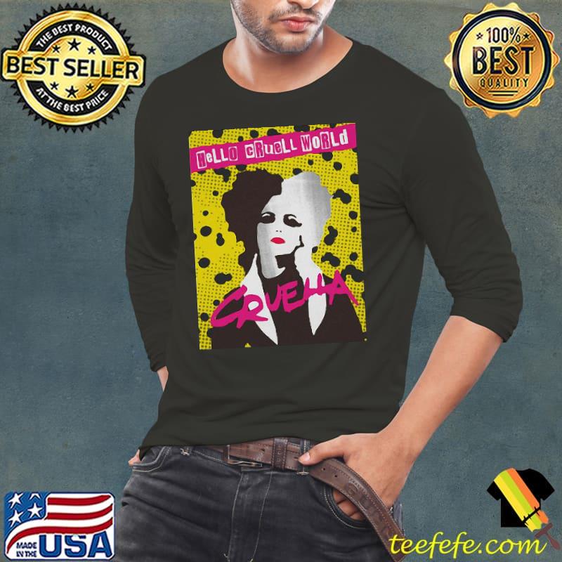Cruella hello cruell world ransom stencil art gift Long Sleeve Tee Cruella hello cruell world ransom stencil art gift Long Sleeve Tee