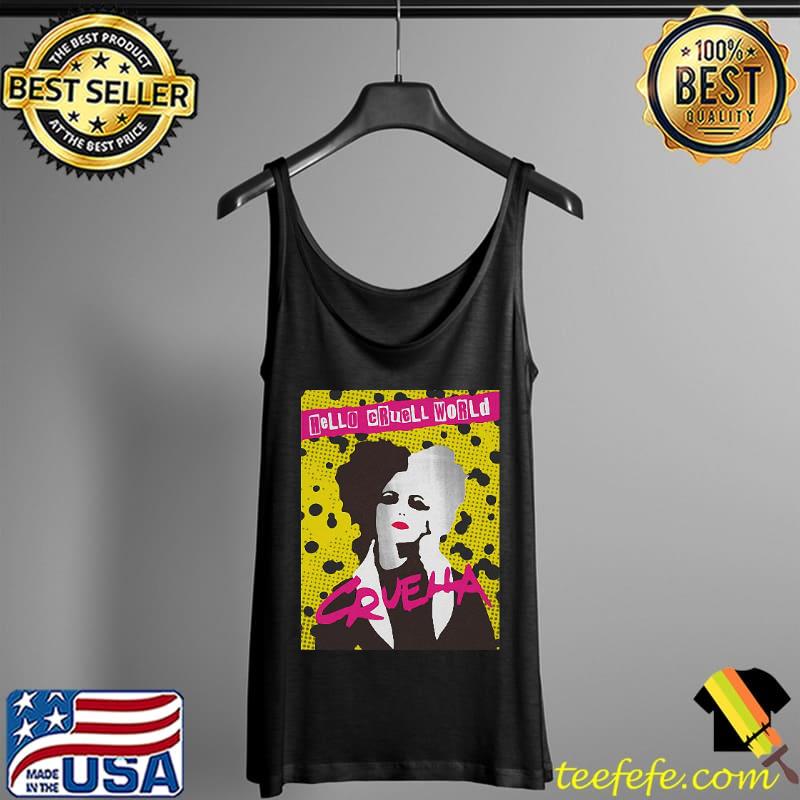 Cruella hello cruell world ransom stencil art gift Tank Top Cruella hello cruell world ransom stencil art gift Tank Top