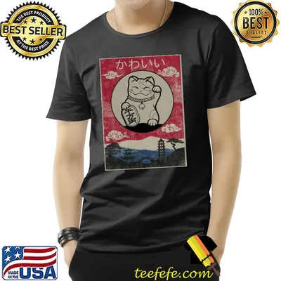Cute cat anime vintage kawaiI cat anime shirt