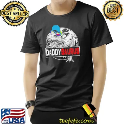 Daddysaurus dinosaur trex daddy poster fathers day shirt