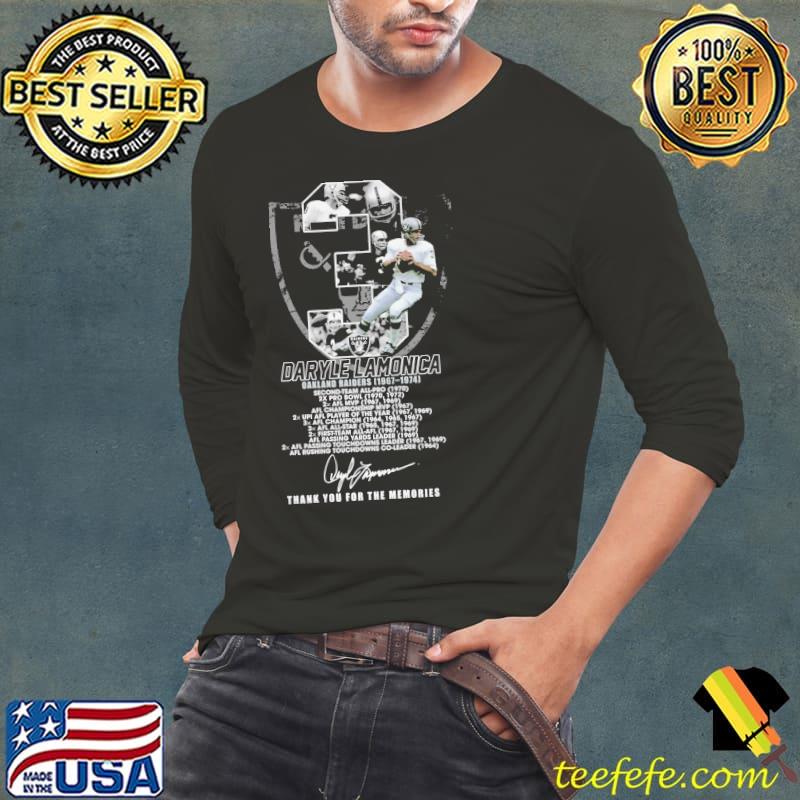Daryle lamonica oakland raiders thank you for the memories signature Long Sleeve Tee Daryle lamonica oakland raiders thank you for the memories signature Long Sleeve Tee