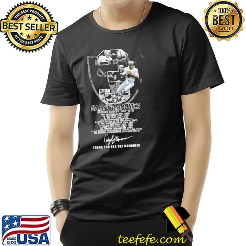 Daryle lamonica oakland raiders thank you for the memories signature shirt