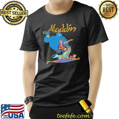 Disney aladdin vintage group shot logo funny gift shirt
