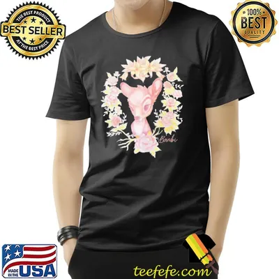 Disney bambI floral watercolor portrait shirt