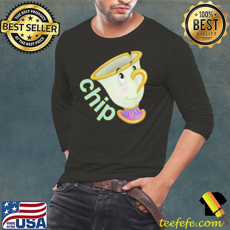 Disney Beauty The Beast Chip Side Profile T-Shirt Long Sleeve Tee Disney Beauty The Beast Chip Side Profile T-Shirt Long Sleeve Tee