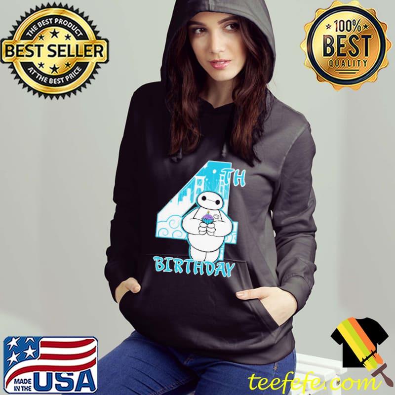 Disney big hero 6 baymax 4th birthday cupcake portrait Hoodie Disney big hero 6 baymax 4th birthday cupcake portrait Hoodie