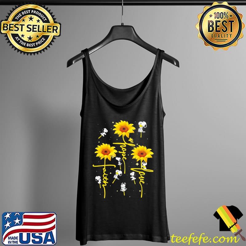 Faith Hope Love Sunflowers Snoopy Shirt Tank Top Faith Hope Love Sunflowers Snoopy Shirt Tank Top