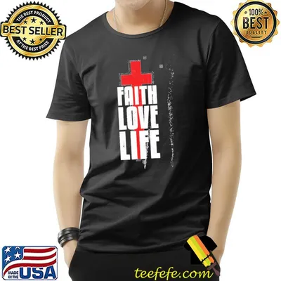 Faith Love Life Religion Caring Red Cross Shirt