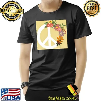Floral International Day Of Peace Sign Flowers Shirt