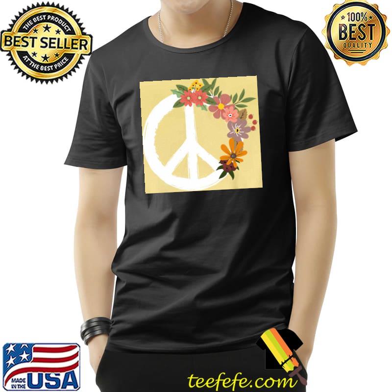 Floral International Day Of Peace Sign Flowers Shirt