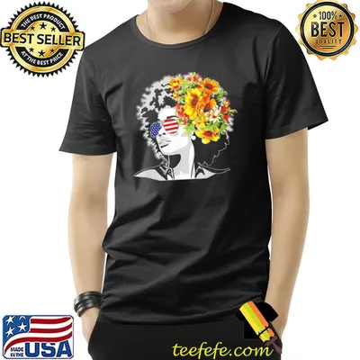 Flower Afro Hair Puerto Rico Black Melanin Queen T-Shirt