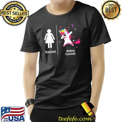 Funny media teacher unicorn dabbing shirt