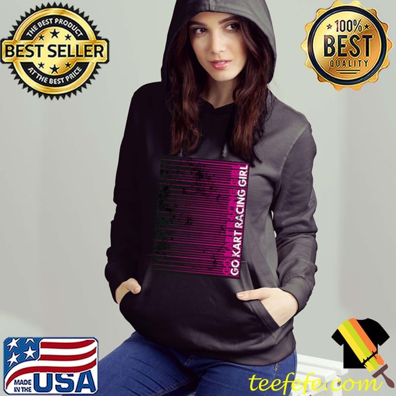 Go kart racing pink girl illustration Hoodie Go kart racing pink girl illustration Hoodie