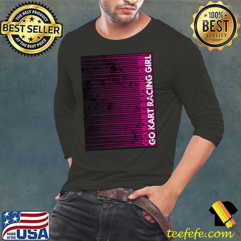 Go kart racing pink girl illustration Long Sleeve Tee Go kart racing pink girl illustration Long Sleeve Tee