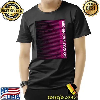 Go kart racing pink girl illustration shirt