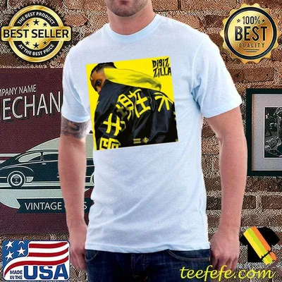 Graphic disiz zilla yellow background shirt