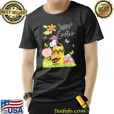Happy easter charlie brown snoopy butterflies eggs shirt