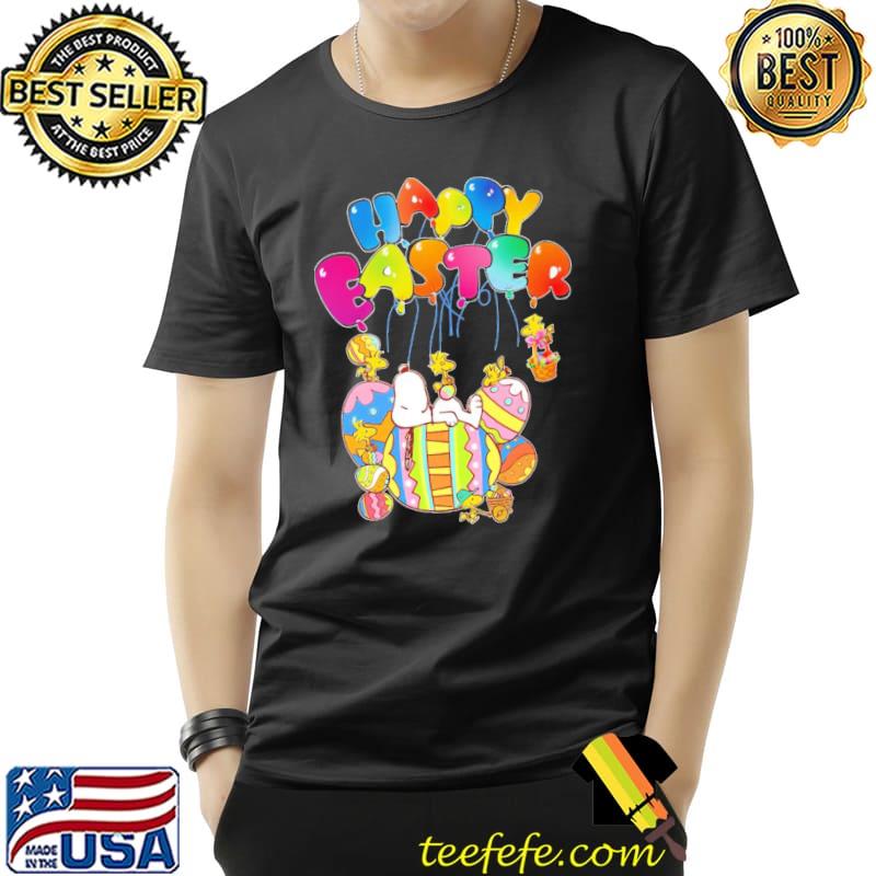 Happy easter snoopy woodstock egg balloon shirt