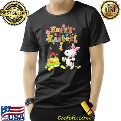 Happy easter snoopy woodstock eggs butterflies shirt