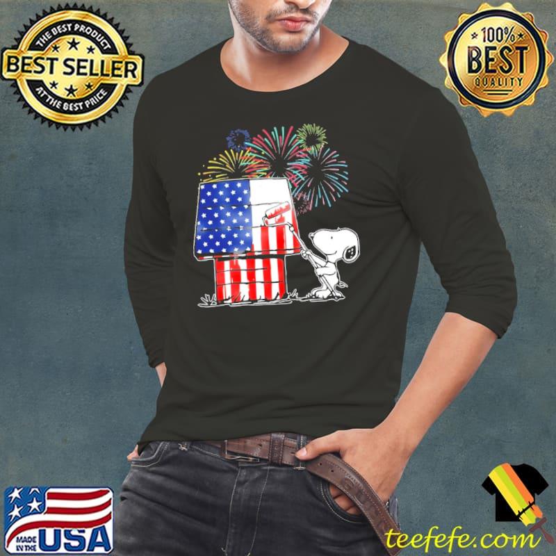 Happy Independence Day America Flag Snoopy Shirt Long Sleeve Tee Happy Independence Day America Flag Snoopy Shirt Long Sleeve Tee