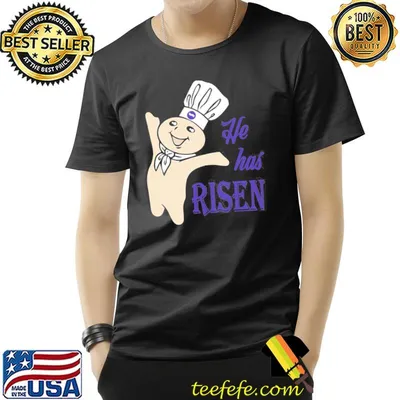 He hes risen doughboy pillsbury purple shirt