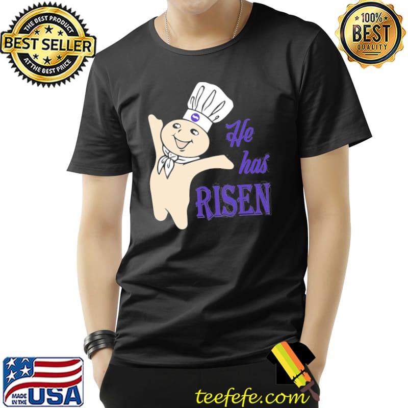 He hes risen doughboy pillsbury purple shirt