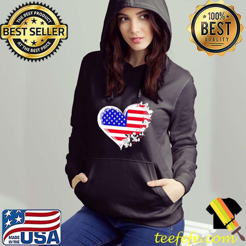 Heart America Flag Snoopy Shirt Hoodie Heart America Flag Snoopy Shirt Hoodie