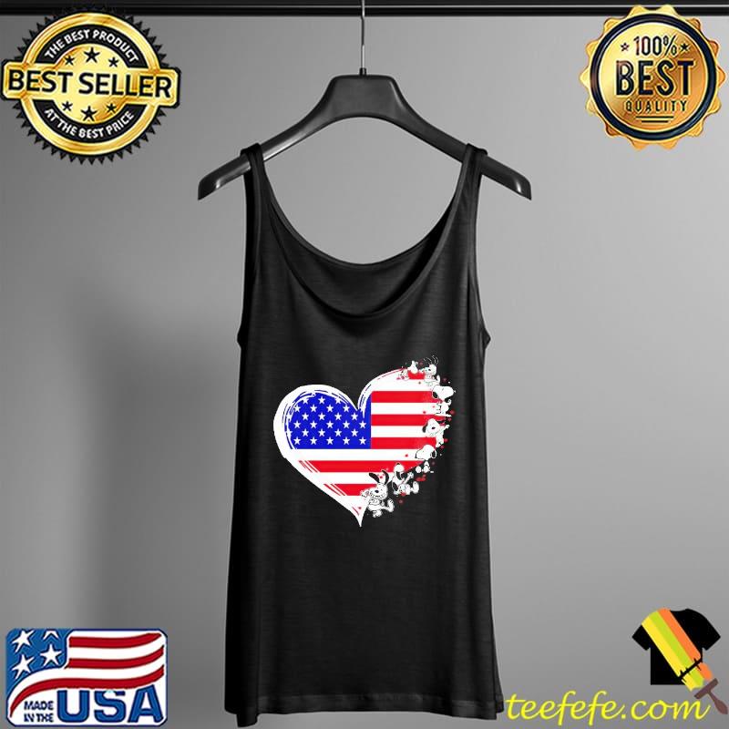 Heart America Flag Snoopy Shirt Tank Top Heart America Flag Snoopy Shirt Tank Top