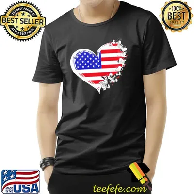 Heart America Flag Snoopy Shirt