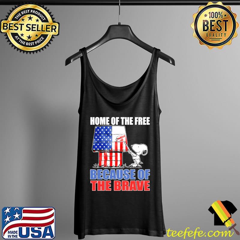 Home Of The Free Because Of The Brave America Flag Snoopy Shirt Tank Top Home Of The Free Because Of The Brave America Flag Snoopy Shirt Tank Top