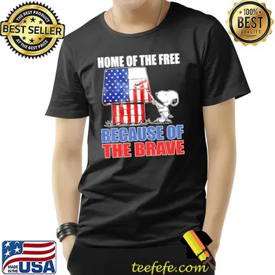 Home Of The Free Because Of The Brave America Flag Snoopy Shirt