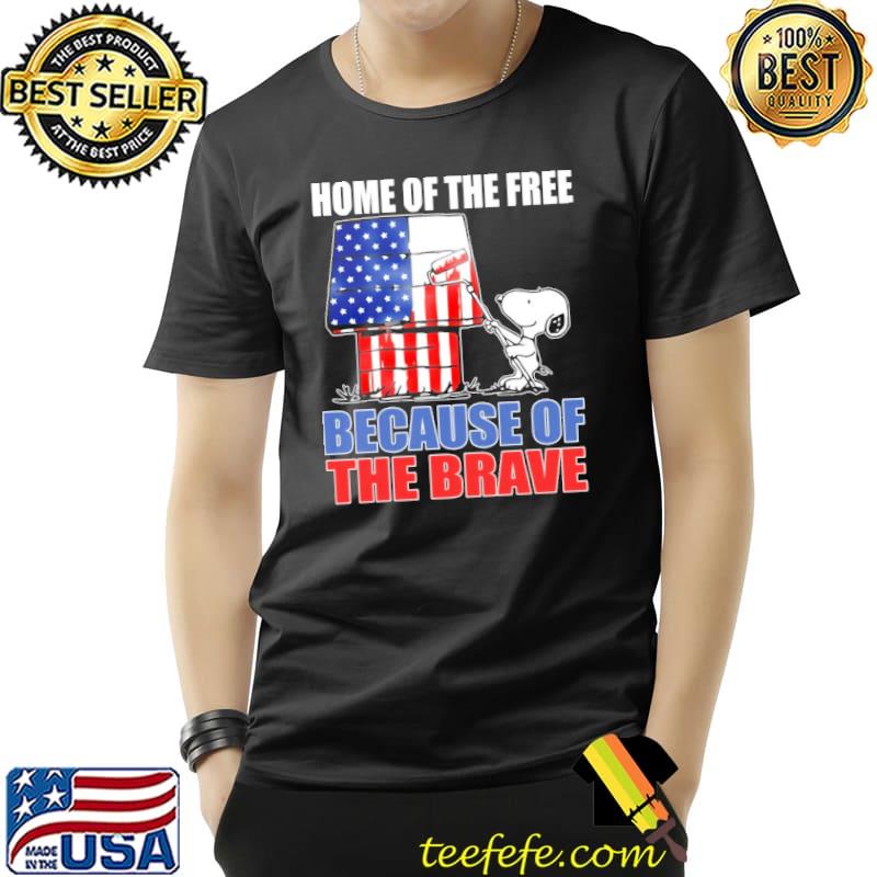 Home Of The Free Because Of The Brave America Flag Snoopy Shirt Home Of The Free Because Of The Brave America Flag Snoopy Shirt