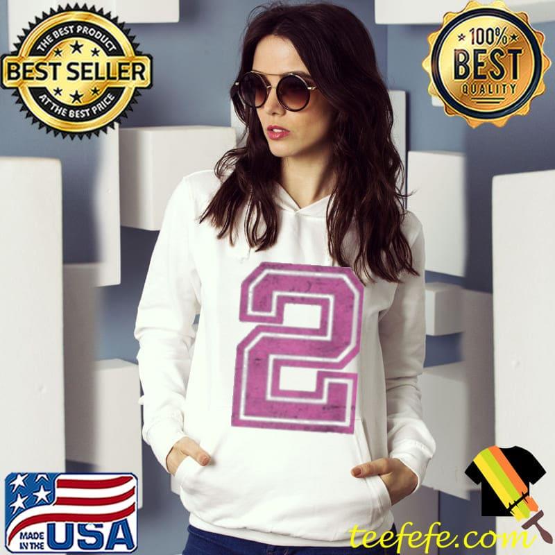 Hot pink retro sports jersey lucky number #2 distressed Hoodie Hot pink retro sports jersey lucky number #2 distressed Hoodie