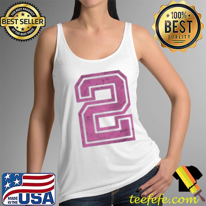 Hot pink retro sports jersey lucky number #2 distressed Tank Top Hot pink retro sports jersey lucky number #2 distressed Tank Top