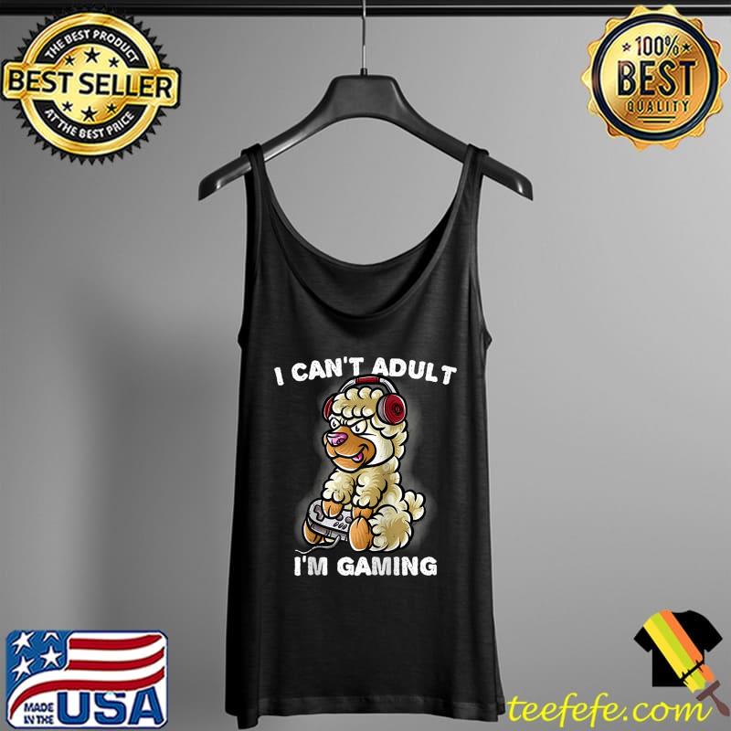 I Can't Adult I'm Gaming Introvert Gamer Nerd Llama Alpaca T-Shirt Tank Top I Can't Adult I'm Gaming Introvert Gamer Nerd Llama Alpaca T-Shirt Tank Top