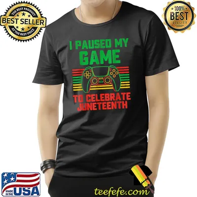 I Paused My Game To Celebrate Juneteenth Gamer Boys Kid Teen T-Shirt