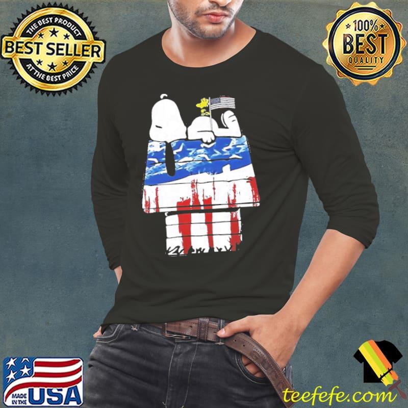 Independence Day America Flag Snoopy Woodstock Shirt Long Sleeve Tee Independence Day America Flag Snoopy Woodstock Shirt Long Sleeve Tee