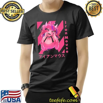 Iron mouse pink japanese anime shirt