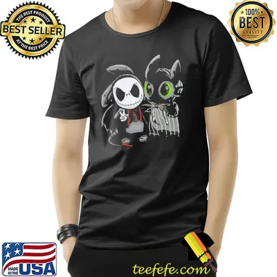 Jack skellington and tootheless halloween cute friends gift shirt