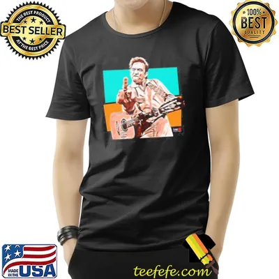 Johnny cash middle finger illustration shirt