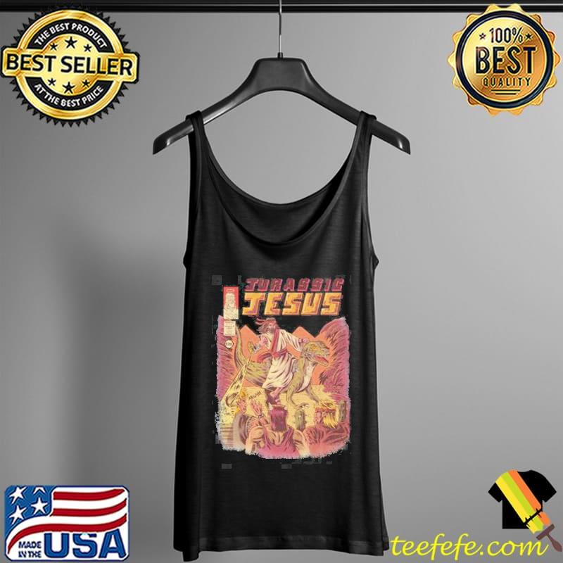 Jurassic Jesus funny retro comic design Tank Top Jurassic Jesus funny retro comic design Tank Top