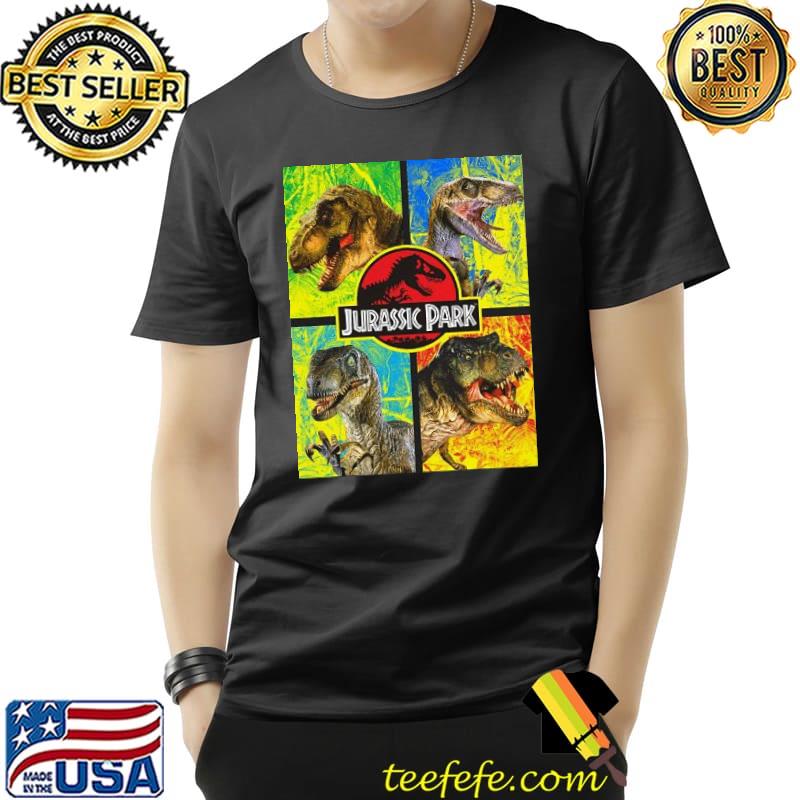 Jurassic park 4 heads dinosaur trex vintage gift shirt