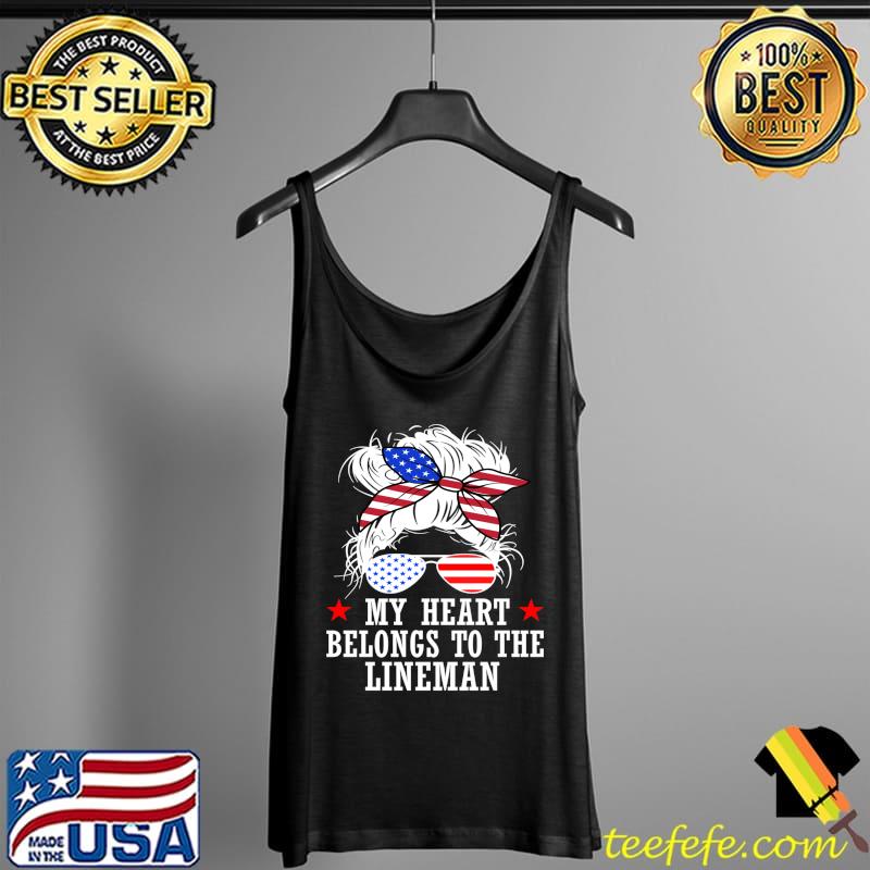 Lineman American USA Flag Sunglass Electric Cable Wife T-Shirt Tank Top Lineman American USA Flag Sunglass Electric Cable Wife T-Shirt Tank Top